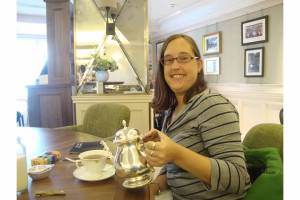 Having tea at Harrods during our last go-round in 2011
