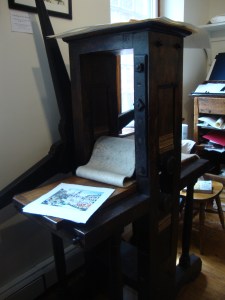 The French press, which prints from an inked engraved copper plate