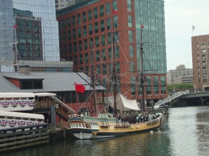 The ship in the harbor