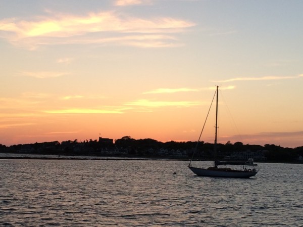 Sunset cruise outside of the Kennedy compound in Hyannis, MA