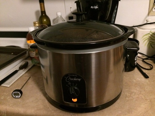 crockpot on kitchen counter
