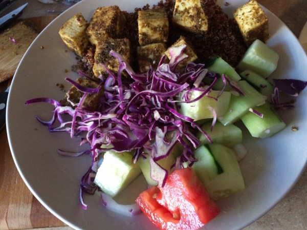 tofu and cucumber salad