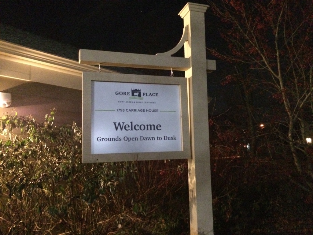 Gore Place Welcome Sign