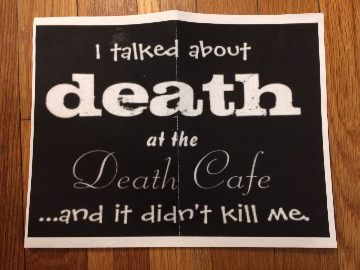 Death cafe sign
