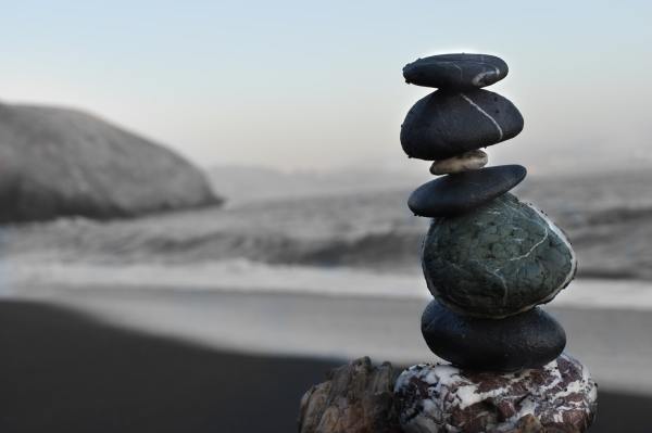 stack of rocks on a beach