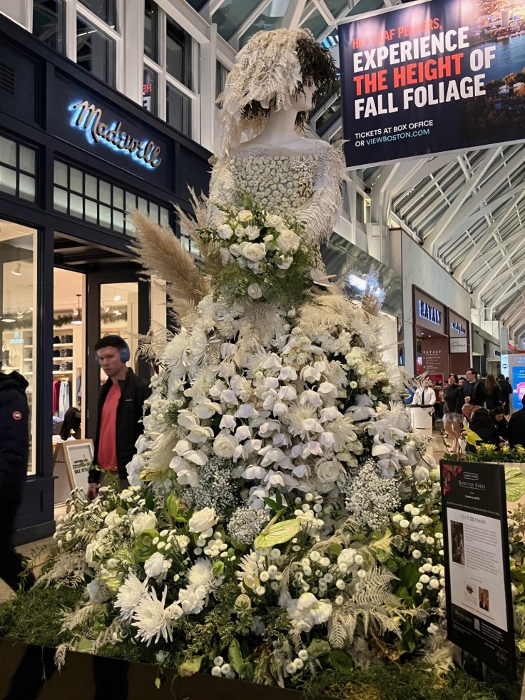 Downton Abbey character made out of flowers